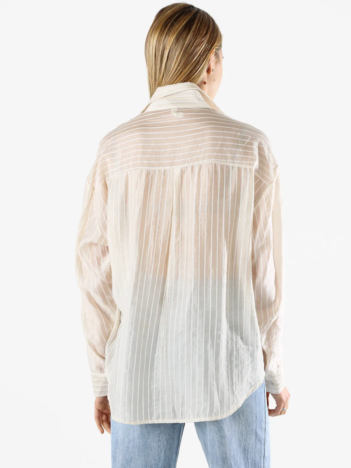 Solada Camicia donna oversize a maniche lunghe - beige