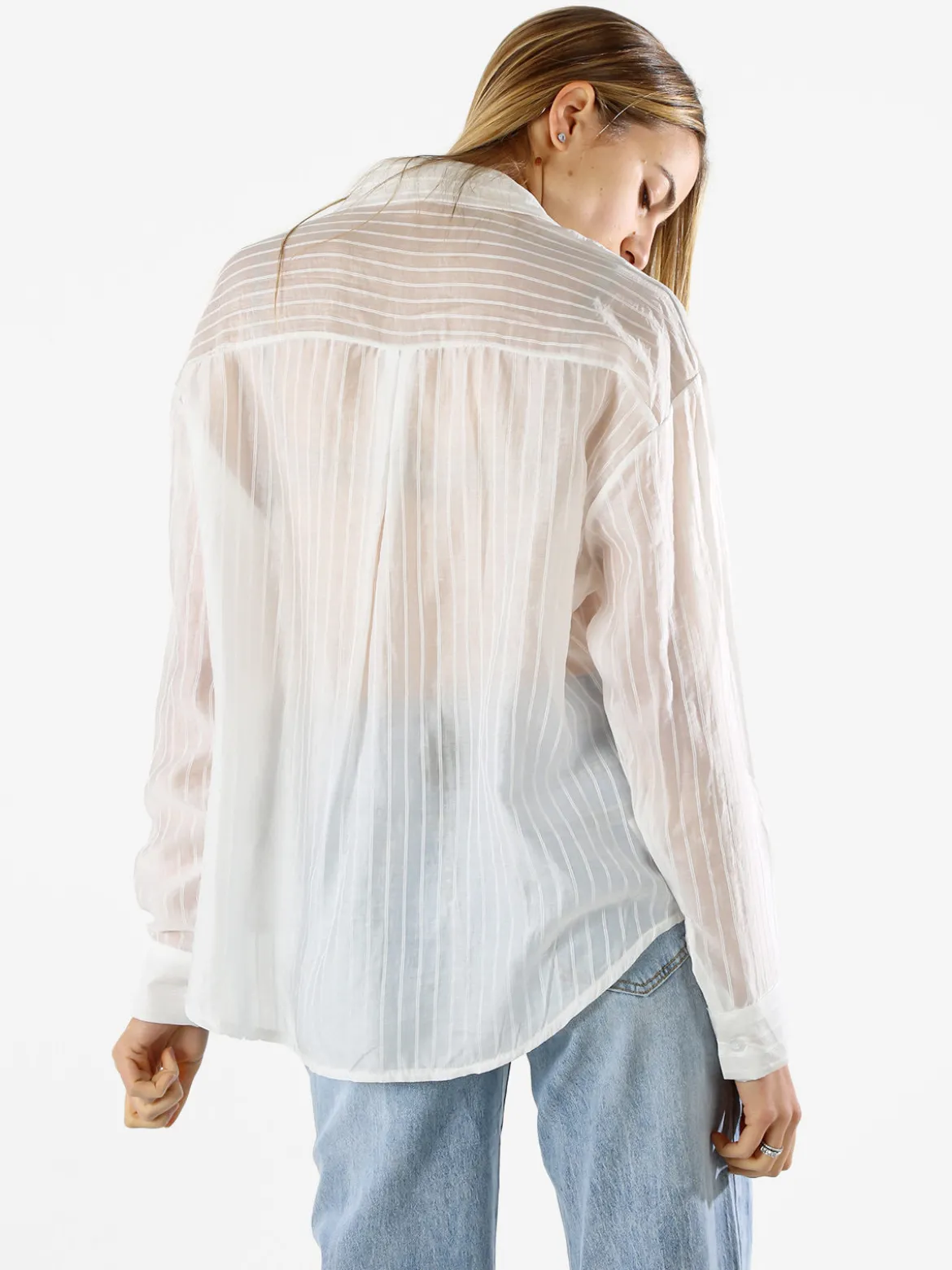 Solada Camicia donna oversize a maniche lunghe - bianco