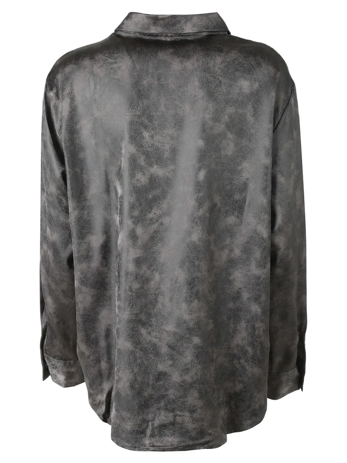 Solada Camicia donna oversize a maniche lunghe con taschino - grigio scuro