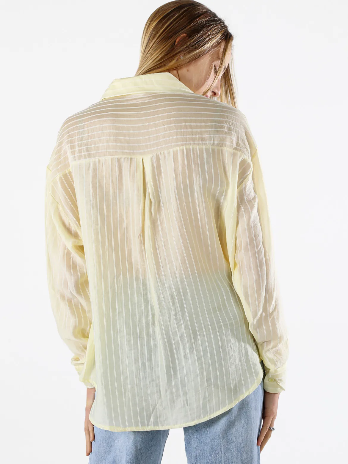 Solada Camicia donna oversize a maniche lunghe - giallo