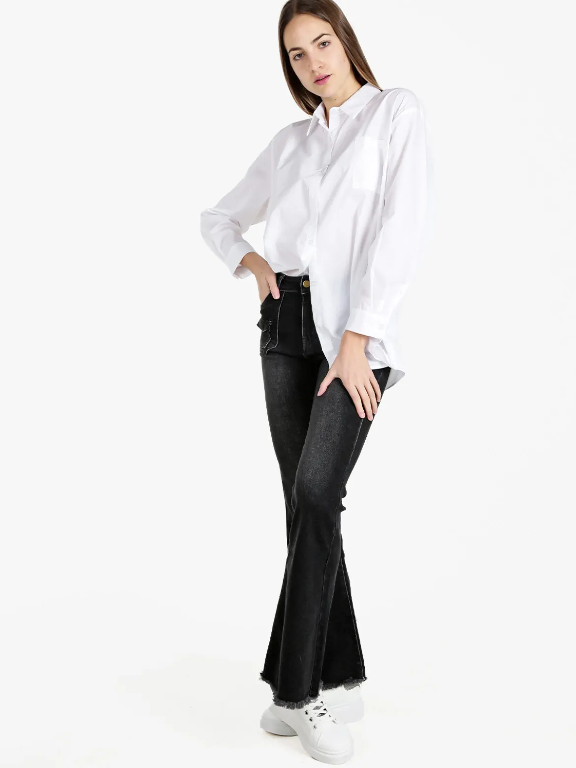 Solada Camicia donna oversize con taschino