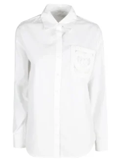 Solada Camicia donna oversize con taschino ricamato