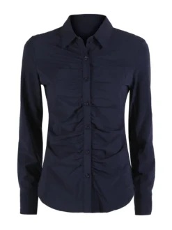 Solada Camicia donna slim a maniche lunghe - blu scuro