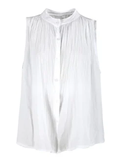 Solada Camicia donna smanicata in cotone - bianco