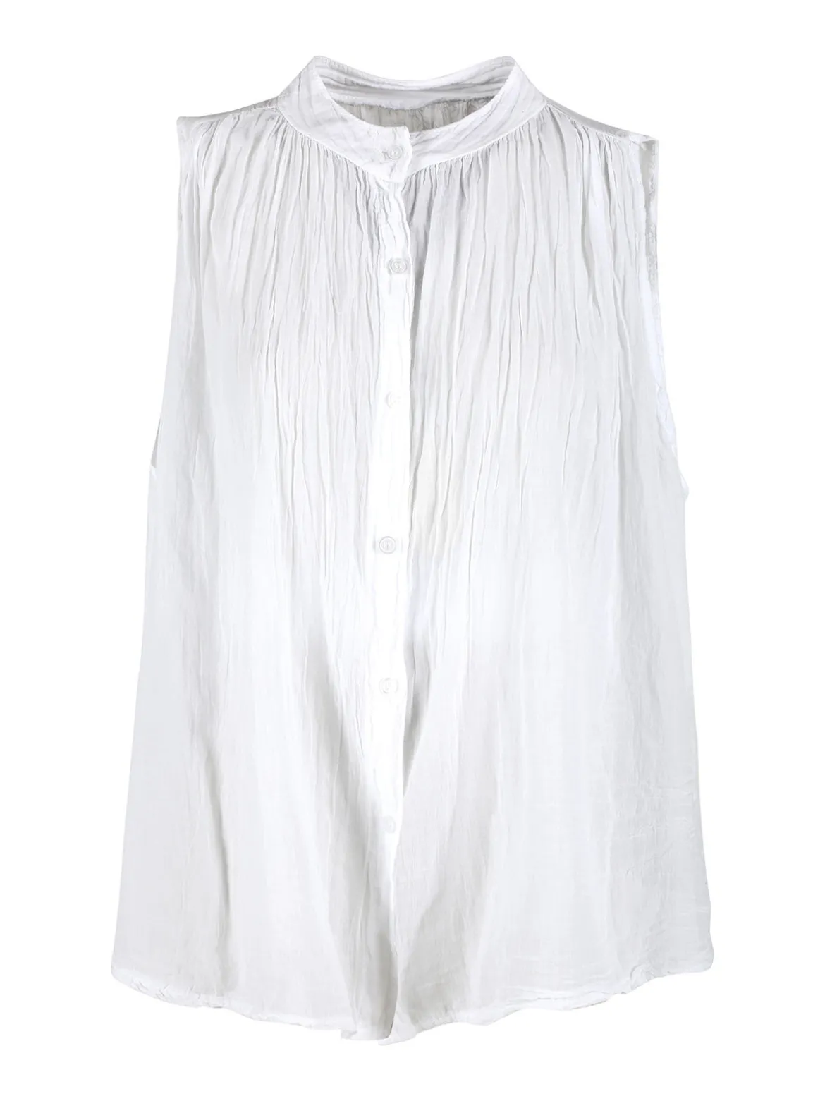Solada Camicia donna smanicata in cotone - bianco