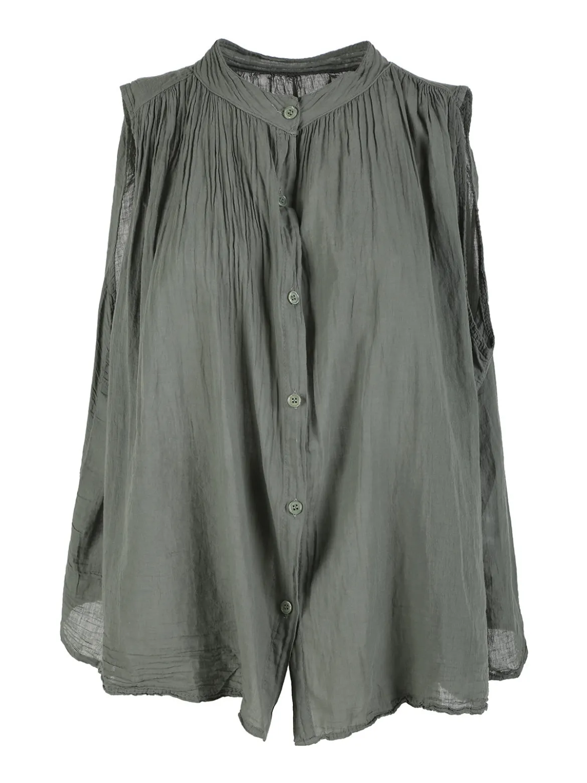 Solada Camicia donna smanicata in cotone - militare