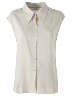 Solada Camicia donna smanicata in misto lino - beige