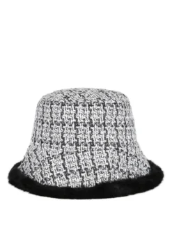 Solada Cappello donna in tweed con bordo in ecopelliccia - multicolore