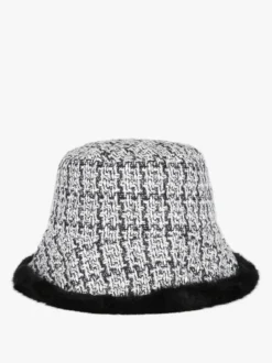 Solada Cappello donna in tweed con bordo in ecopelliccia - multicolore
