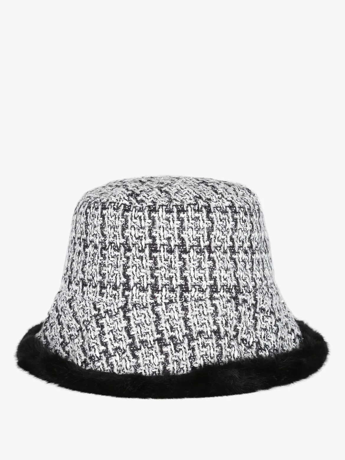 Solada Cappello donna in tweed con bordo in ecopelliccia - multicolore