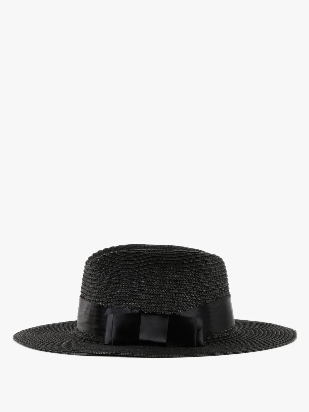 Solada Cappello nero di paglia con fiocco