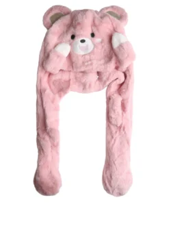 Solada Cappello peloso con orecchie - rosa