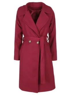 Solada Cappotto donna con cintura e bottoni a doppiopetto