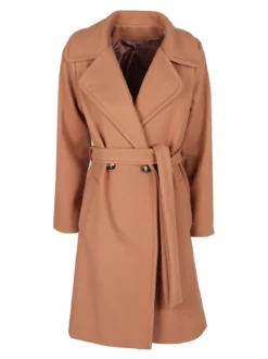 Solada Cappotto donna con cintura e bottoni a doppiopetto