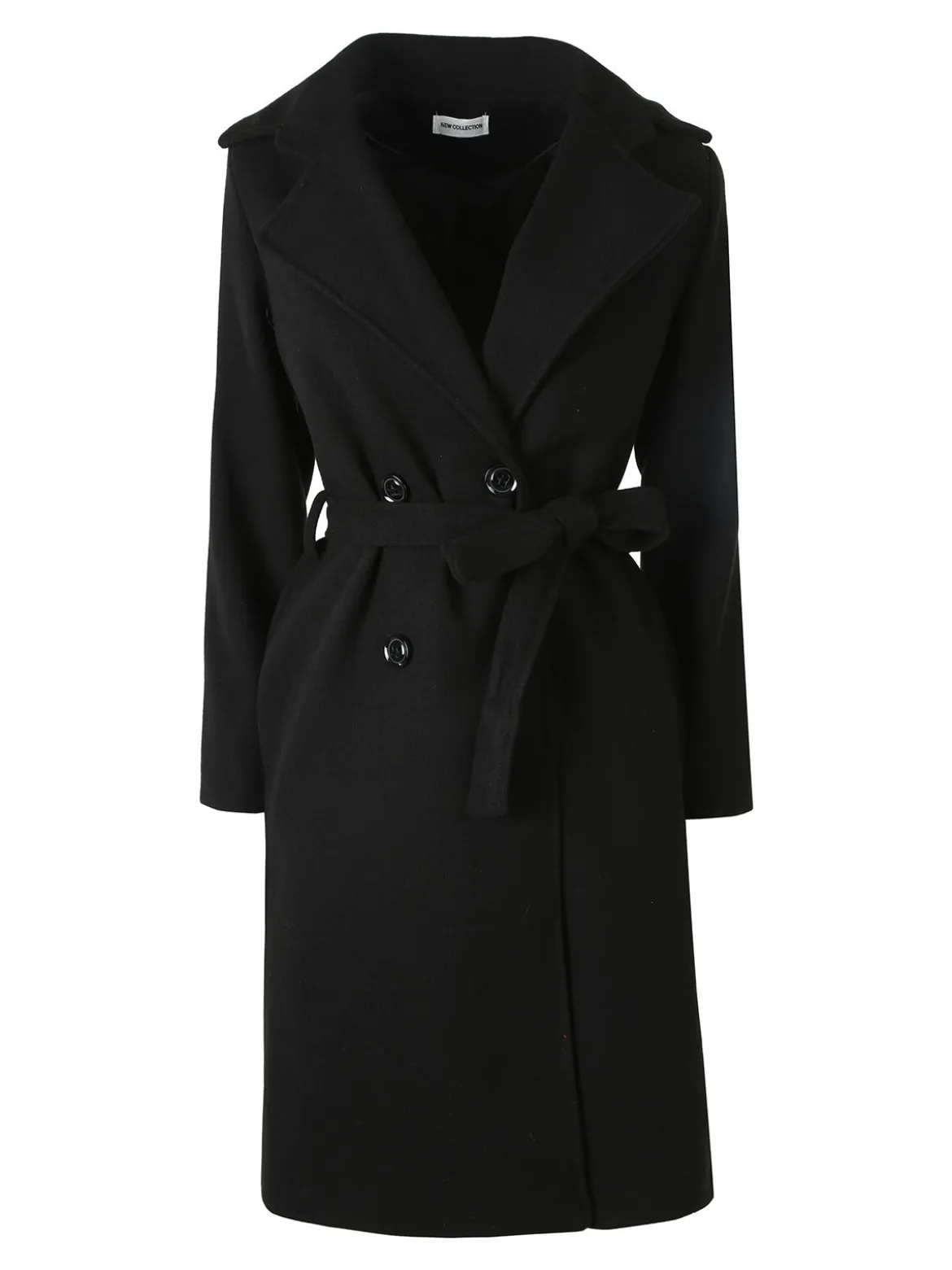Solada Cappotto donna midi a doppiopetto - nero