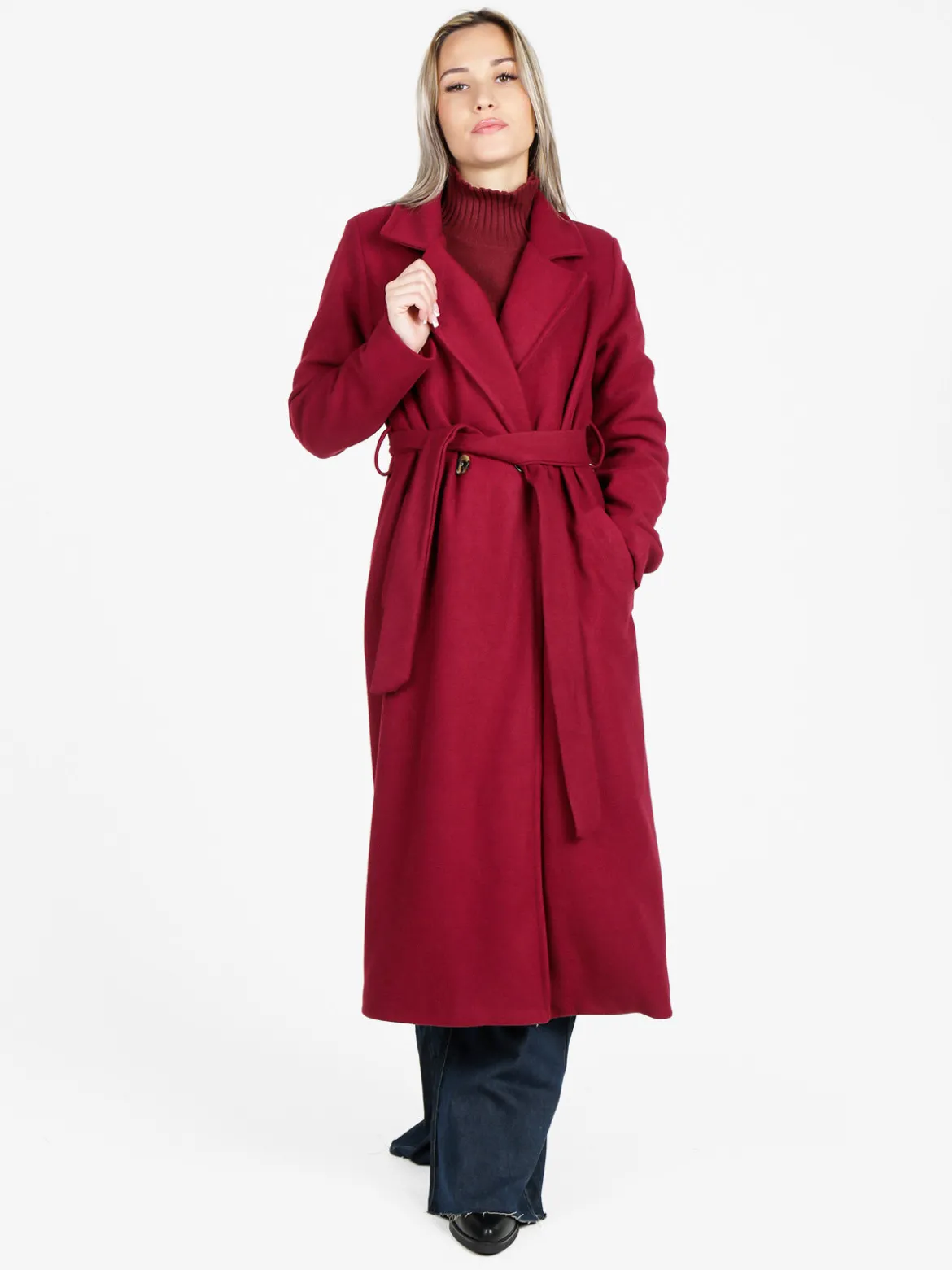 Solada Cappotto lungo da donna con chiusura doppiopetto