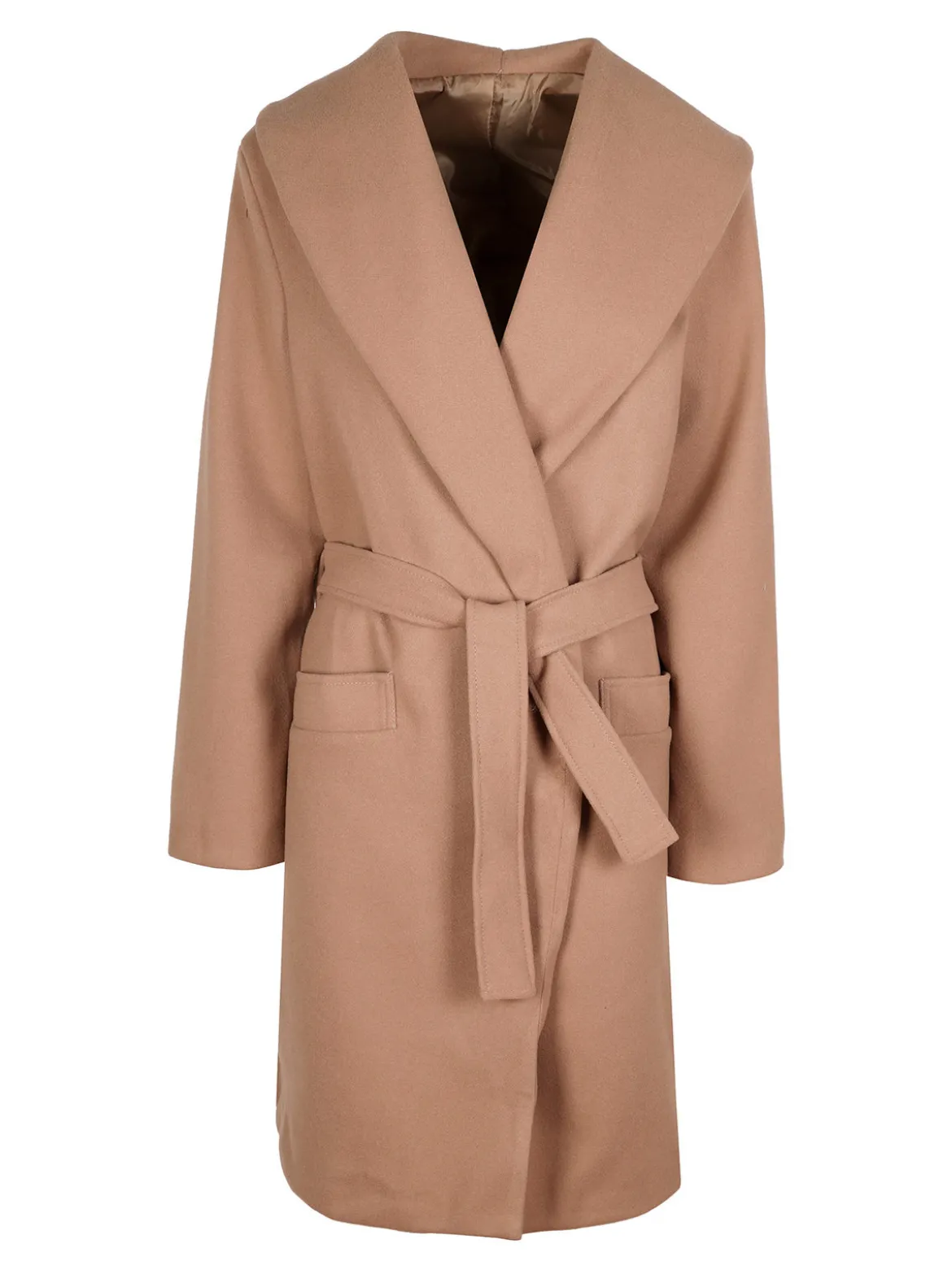 Solada Cappotto lungo da donna con cintura da annodare