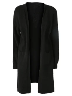 Solada Cardigan donna aperto in misto lana - nero
