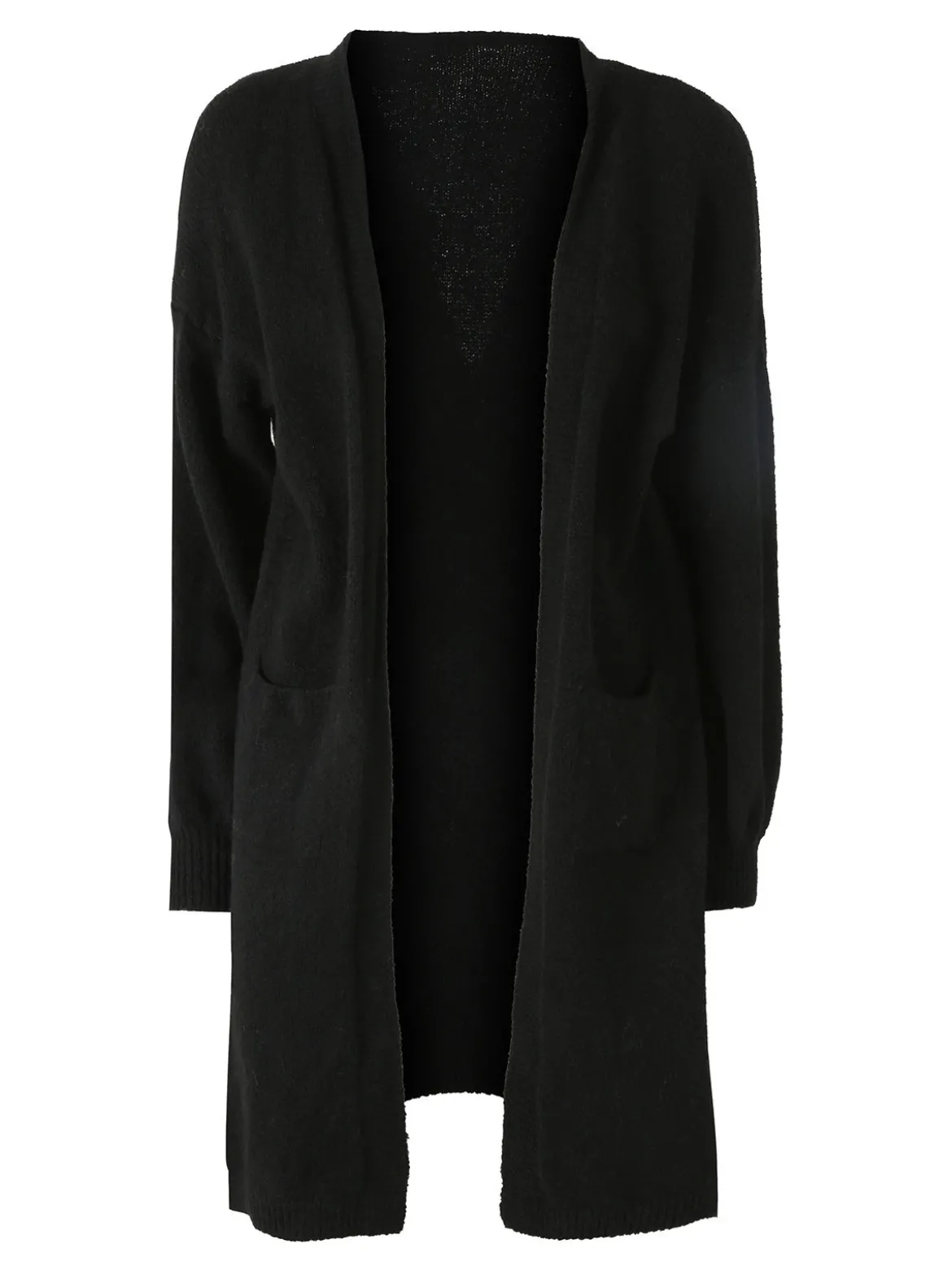 Solada Cardigan donna aperto in misto lana - nero
