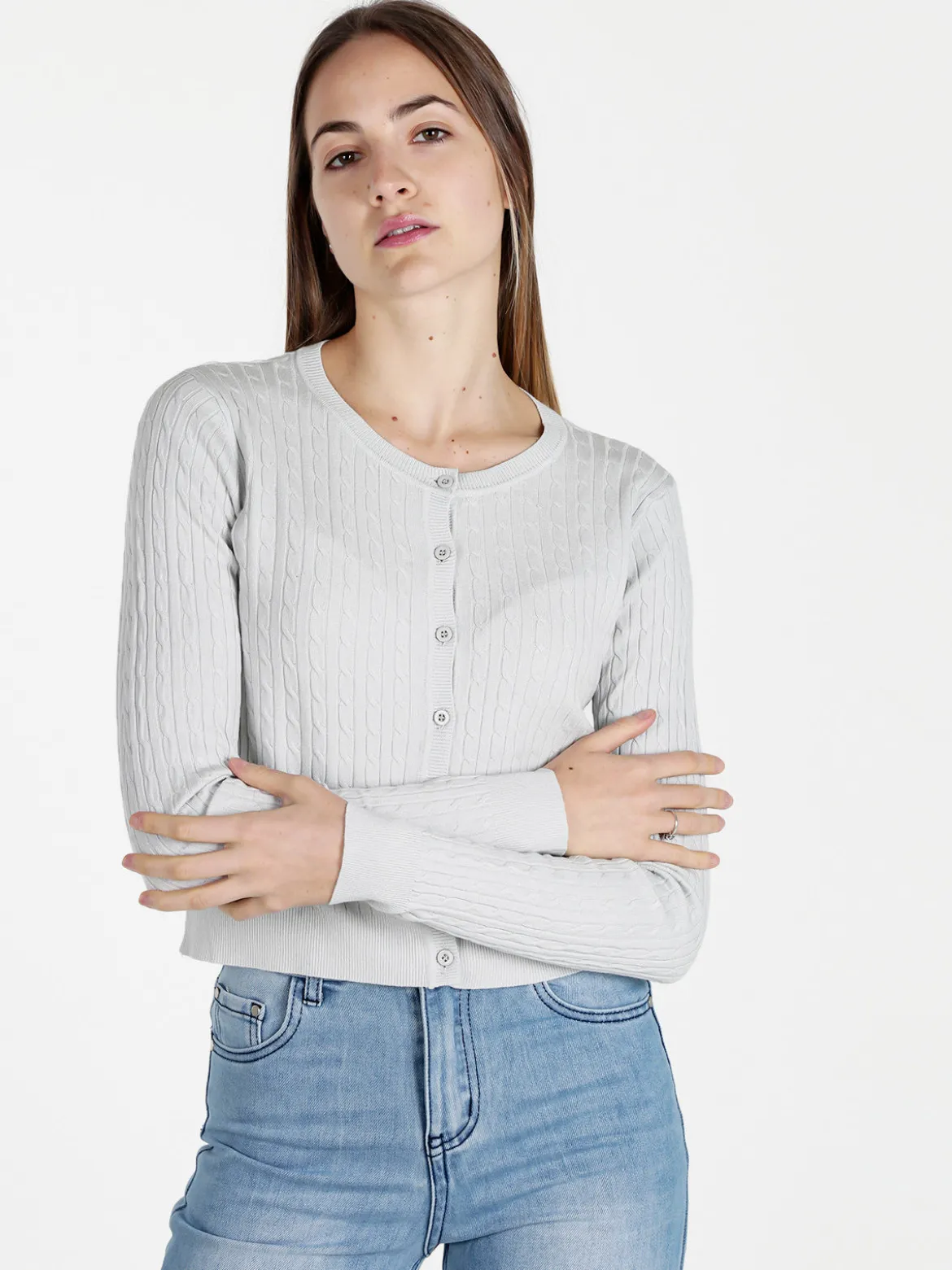 Solada Cardigan donna a trecce con bottoni