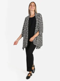 Solada Cardigan donna con stampe e top - bianco