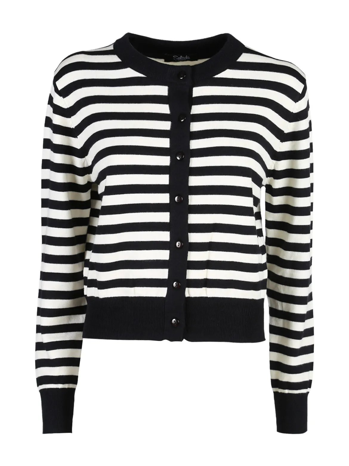 Solada Cardigan donna in maglia a righe - nero