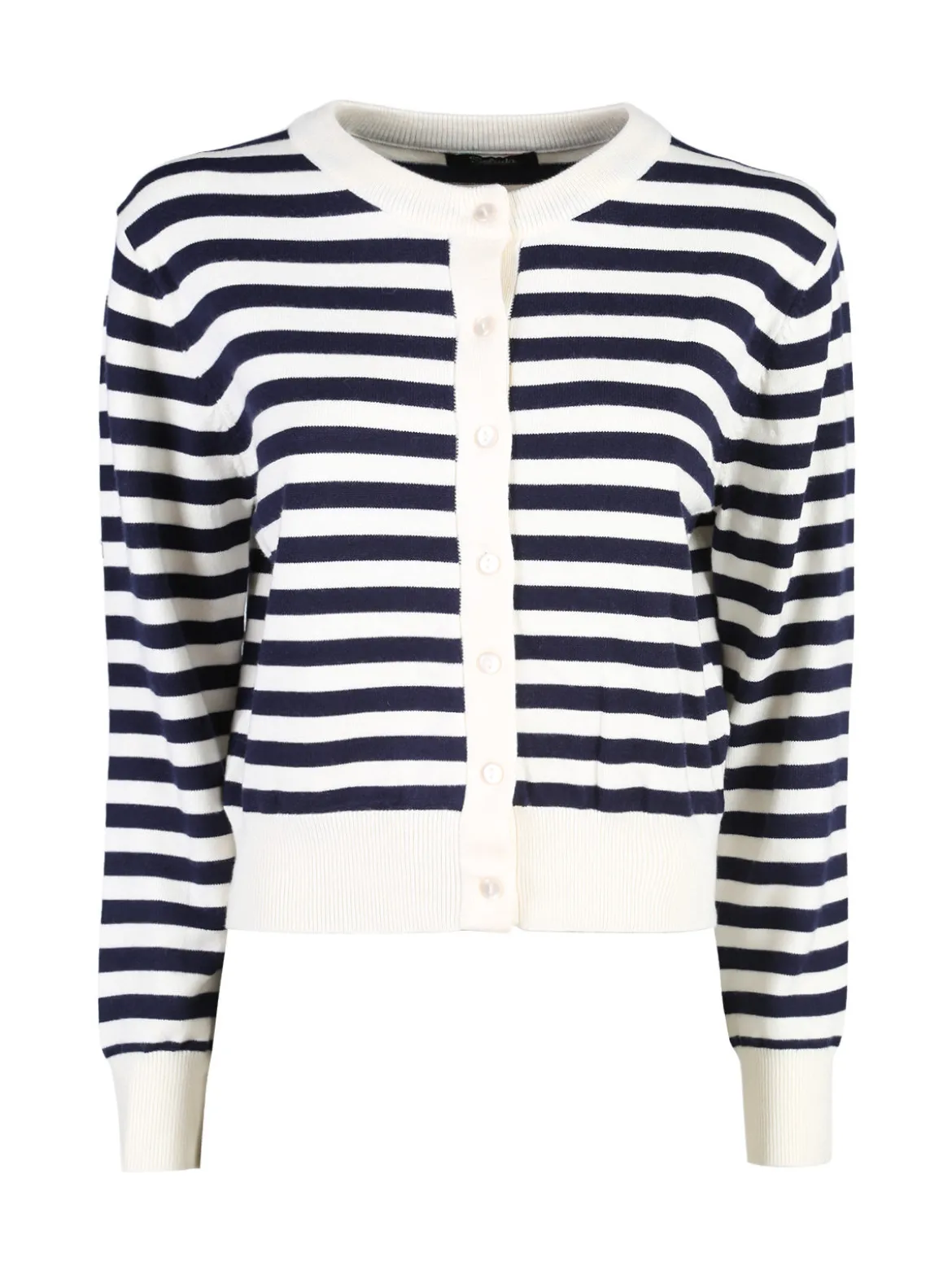 Solada Cardigan donna in maglia a righe - panna