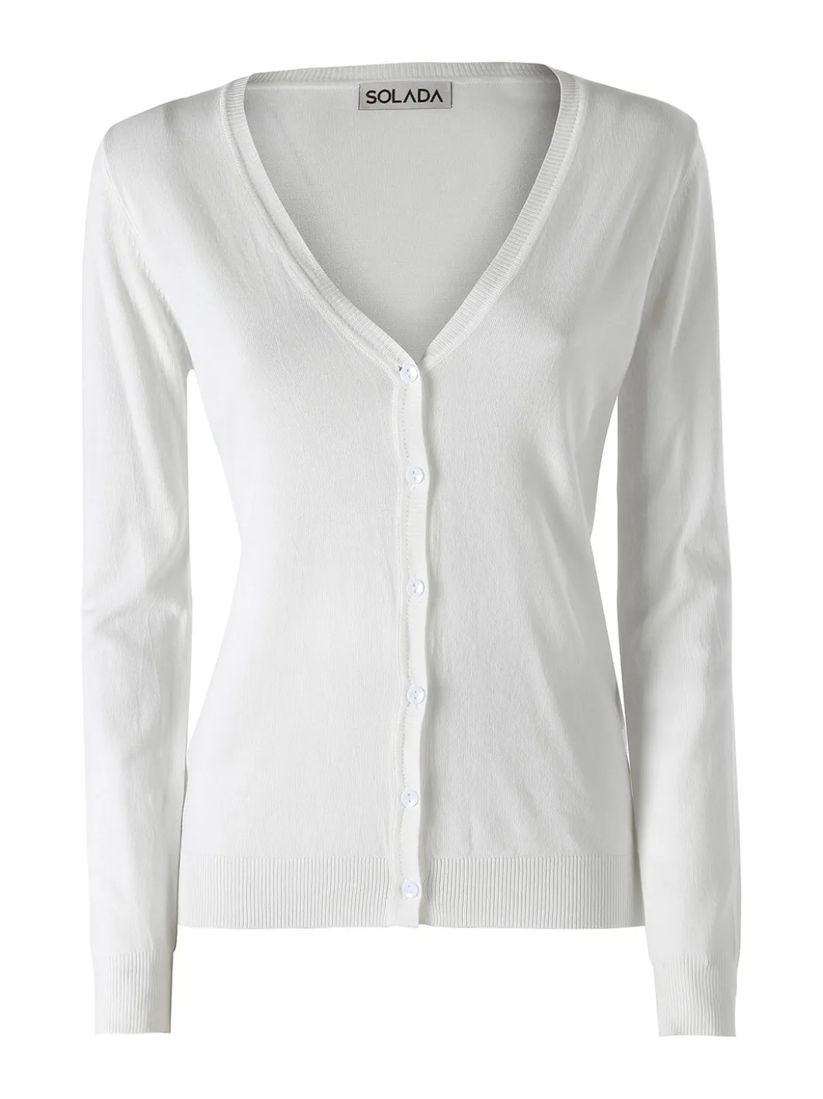 Solada Cardigan donna in maglia con bottoni - bianco