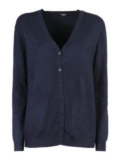Solada Cardigan donna in maglia con bottoni - blu scuro