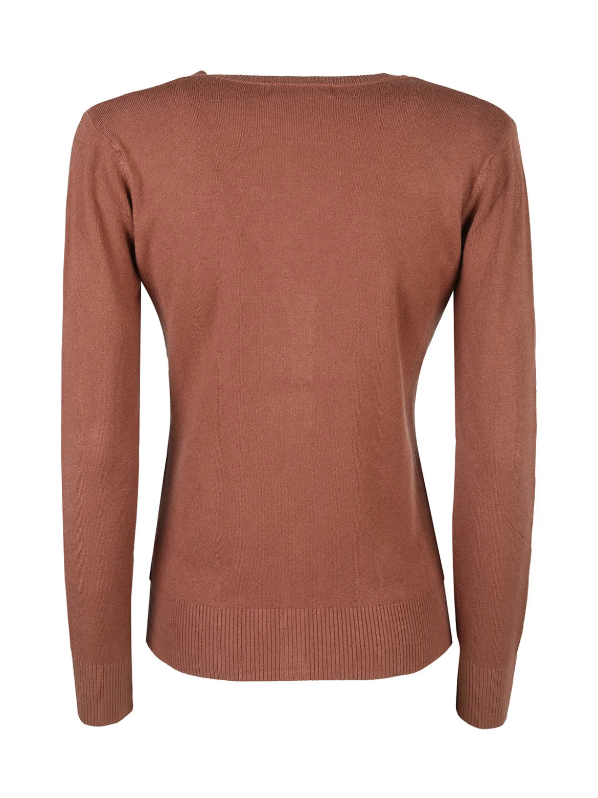Solada Cardigan donna in maglia con bottoni - cuoio