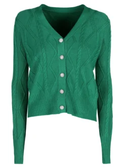 Solada Cardigan donna in maglia con bottoni di strass