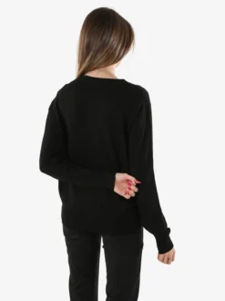 Solada Cardigan donna in maglia con bottoni gioiello - nero