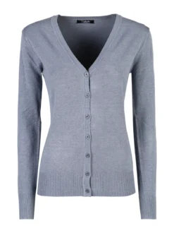 Solada Cardigan donna in maglia con bottoni - jeans