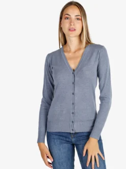 Solada Cardigan donna in maglia con bottoni - jeans