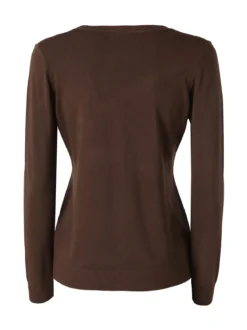 Solada Cardigan donna in maglia con bottoni - moro
