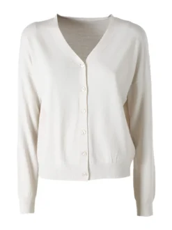 Solada Cardigan donna in maglia fine con bottoni - beige