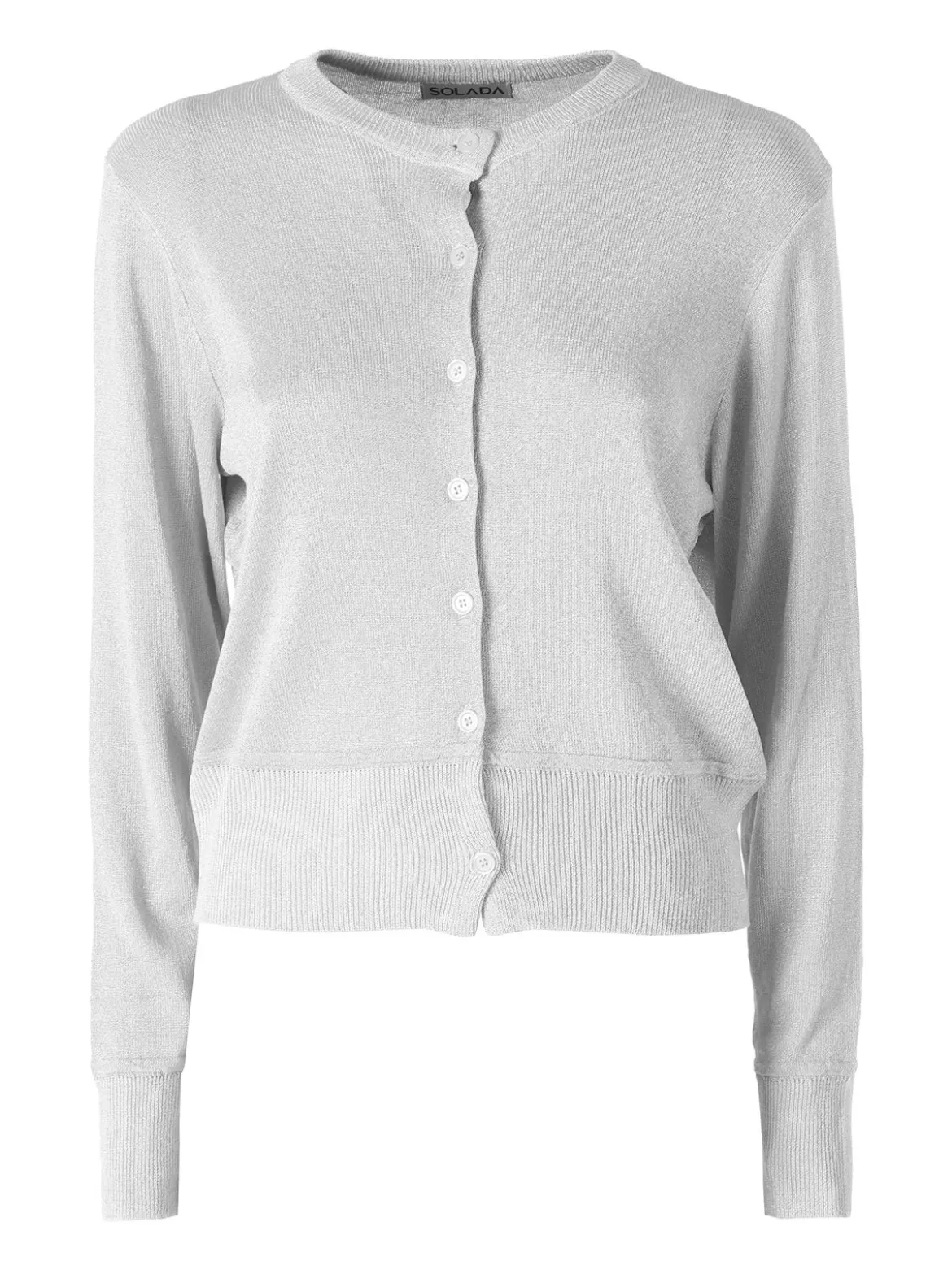 Solada Cardigan donna lurex con bottoni - argento