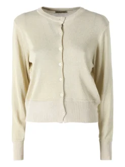 Solada Cardigan donna lurex con bottoni - oro