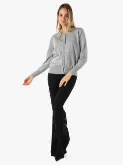 Solada Cardigan donna lurex in maglia con bottoni - grigio