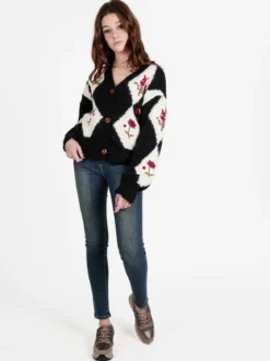 Solada Cardigan donna oversize in maglia con bottoni