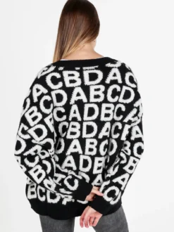 Solada Cardigan donna oversize in maglia con stampe