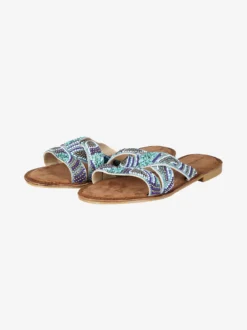 Solada Ciabatte donna con fasce incrociate decorate