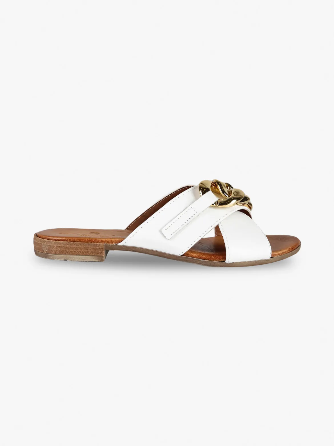 Solada Ciabatte in pelle donna con catena