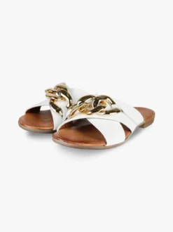 Solada Ciabatte in pelle donna con catena