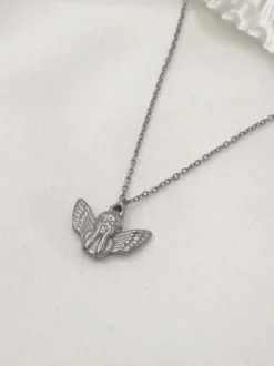 Solada Collana girocollo con angelo in acciaio donna
