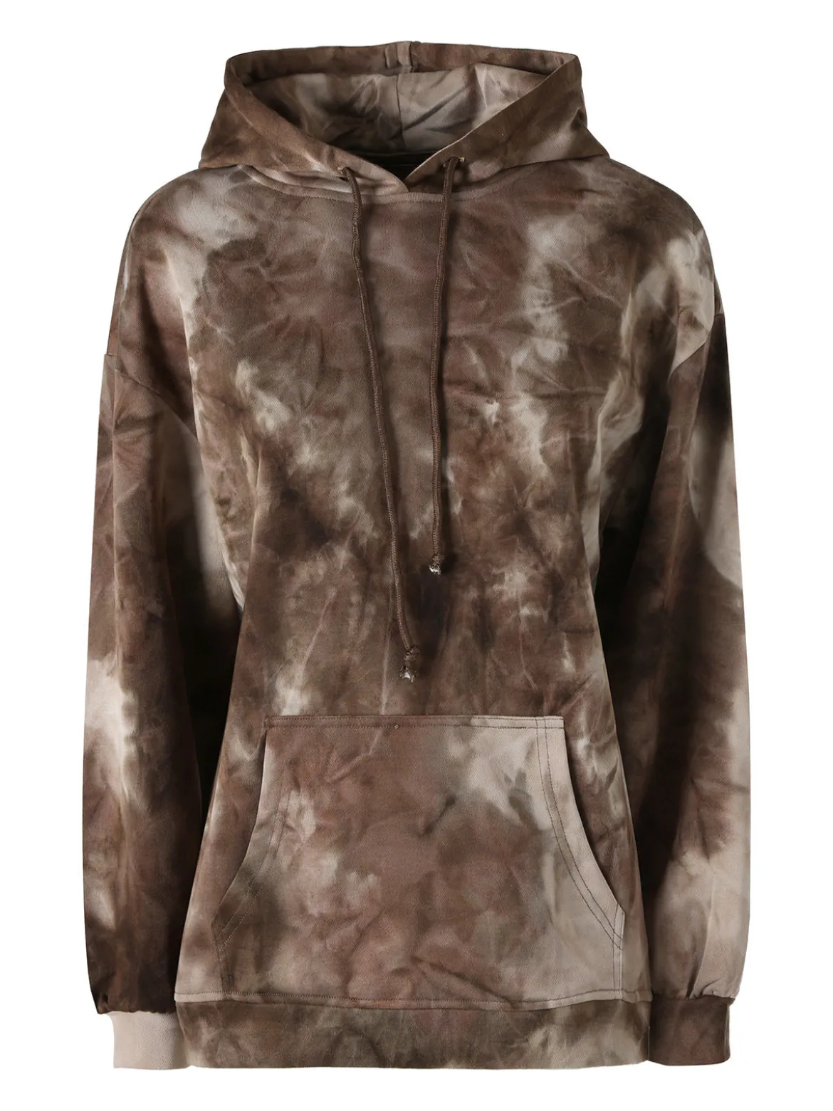 Solada Felpa colorata da donna oversize con cappuccio - marrone