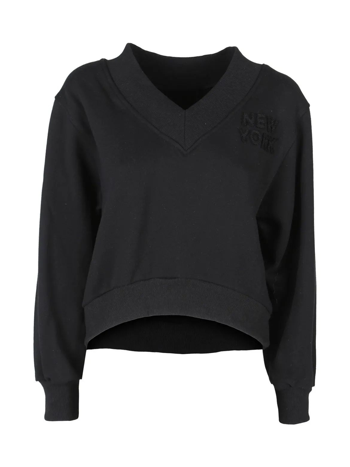 Solada Felpa cropped da donna con scollo a V