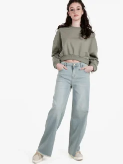 Solada Felpa cropped da donna oversize