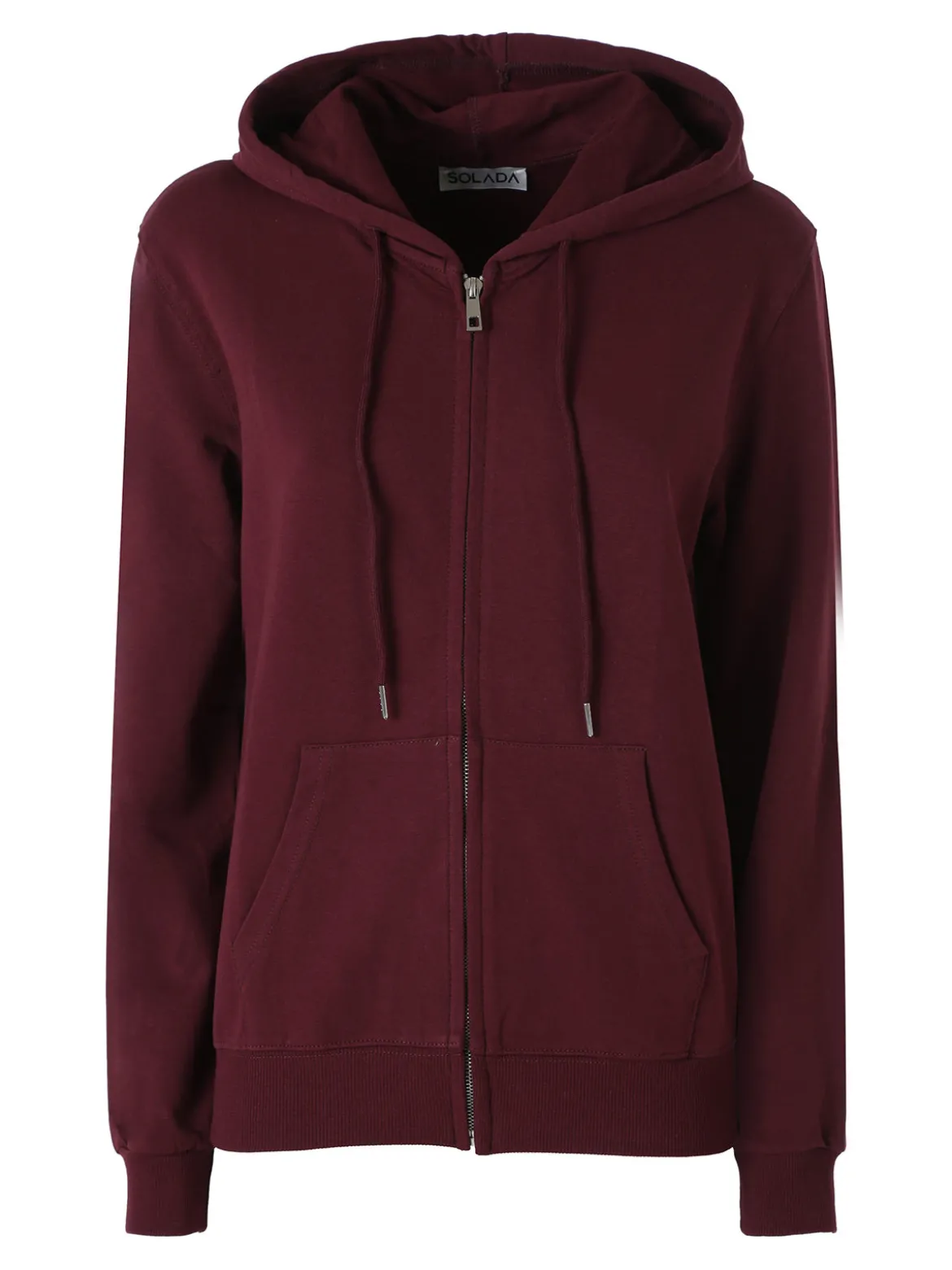 Solada Felpa da donna con cappuccio e zip intera - bordeaux