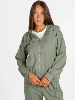 Solada Felpa donna con cappuccio e zip - militare